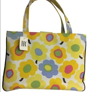 Double Strap Floral Cotton Canvas Tote